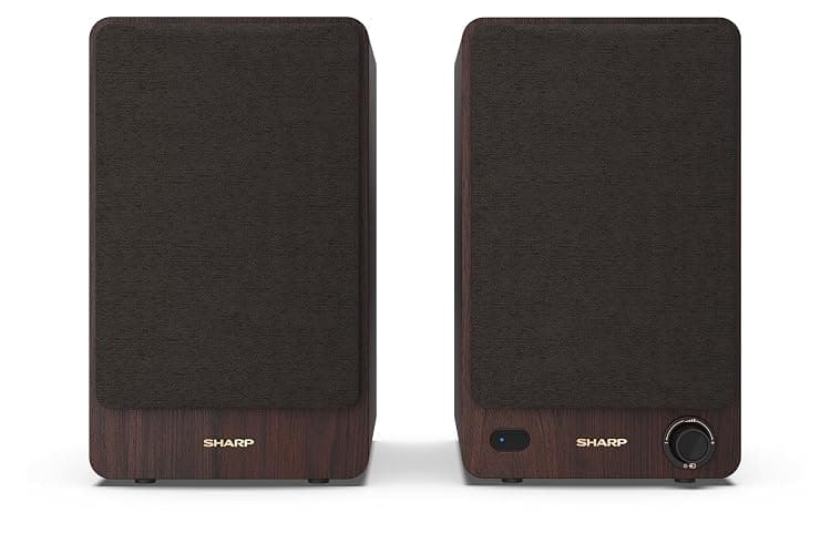 Sharp CP-SS30(BR) Altoparlanti attivi a 2 vie, custodia in legno da 60w RMS (2x30 W), Bluetooth v5.0, USB, ottico, ausiliario e RCA, regolazione bassi e alti, griglie rimovibili, telecomando. thumbnail 5