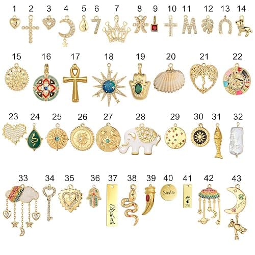 Build Your Own Custom Gold Charm Necklace, Statement Vintage Style Chunky Paperclip Link Chain Necklace for Women, Name Initial Charms thumbnail 4