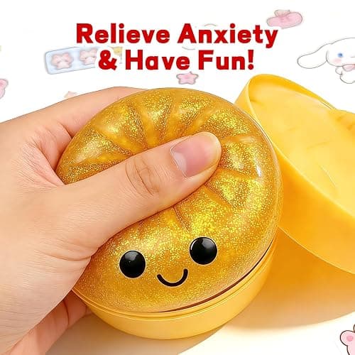 Dumpling Squishies, Glitter Dumpling Mystery Box, 2026 Upgraded Dumplings Stress Balls Fidget Sensory Balls, Squeeze Dough Ball Stress Relief Hand with Food Steamer, Relaxation Gift (Glitter White) thumbnail 6