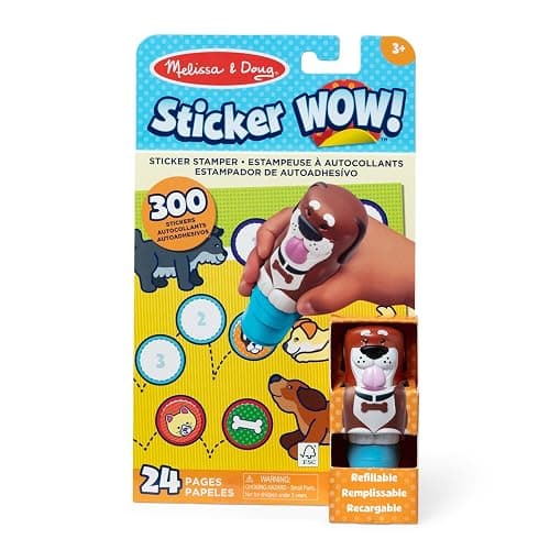 Melissa & Doug Sticker Wow!™ 24-Page Activity Pad and Sticker Stamper, 300 Stickers, Arts and Crafts Fidget Toy Collectible Character – Dog - for Kids Ages 3+ - FSC Certified - Image 1