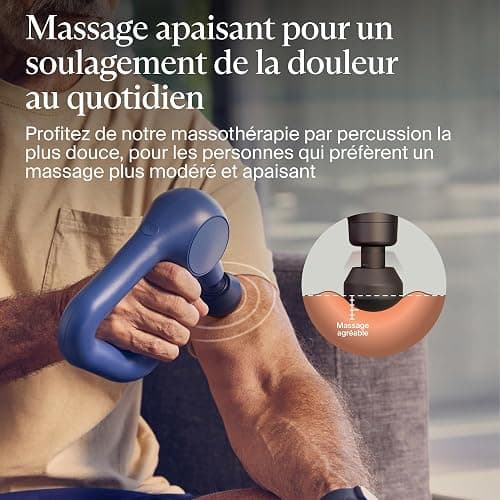 Theragun Relief pistolet de massage à percussion portable – Facile à utiliser, confortable et léger pour soulager la douleur quotidienne dans le cou, le dos, les jambes, les épaules et le corps-Marine thumbnail 3