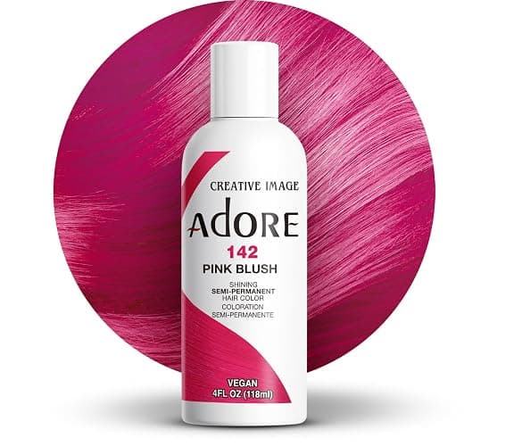 Adore Semi Permanent Hair Color - Vegan and Cruelty-Free Pink Hair Dye - 4 Fl Oz - 142 Pink Blush (Pack of 1) - Image 1