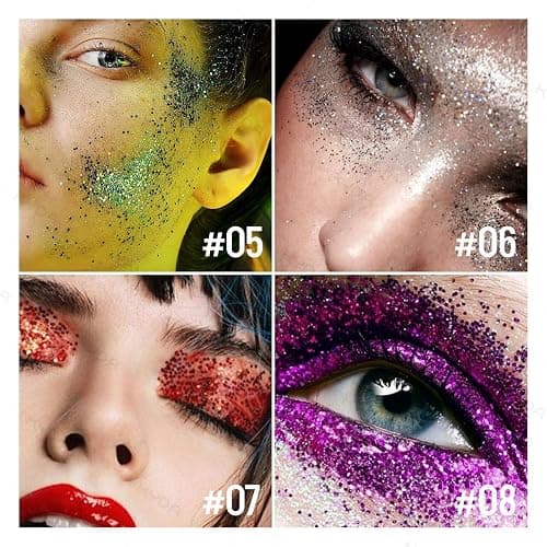 KYDA Body Glitter Stick, Chunky Glitter Gel for Face Body Hair, Sparkling Holographic Mermaid Sequins Paint, Waterproof Multiuse Makeup Glitter Gel, Blue - Blue thumbnail 5