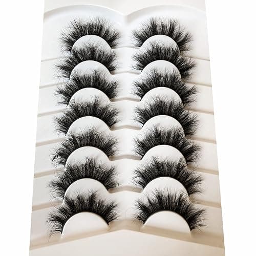 Pooplunch False Eyelashes Sexy Volume 8D Faux Mink Lashes 15MM Wispy Short Natural Fake Eye Lash Strips 7 Pairs Pack thumbnail 3