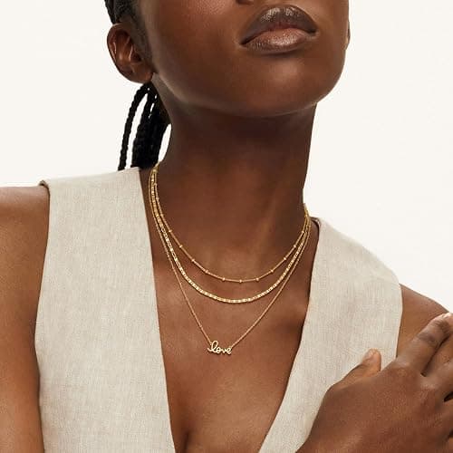 MEVECCO Dainty Gold Chain Choker Necklace 14K Gold Plated Handmade Boho Cute Tiny Beaded Link Choker Necklace Delicate Simple Minimalist Choker Necklace for Women thumbnail 6