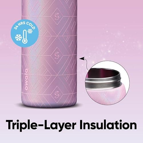 Owala Wicked FreeSip Insulated Stainless Steel Water Bottle with Straw for Sports and Travel, BPA-Free Sports Water Bottle, 32 oz, Glinda (Pink) thumbnail 6