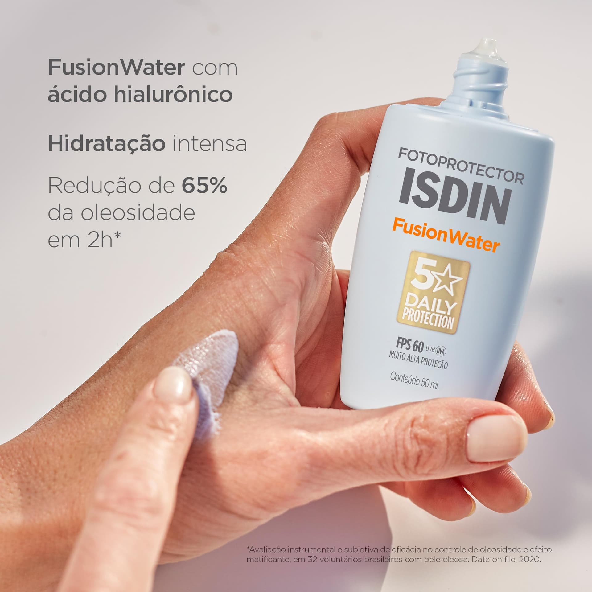 ISDIN Protetor Solar Facial Fusion Water 5 Stars Sem Cor FPS 60-50ml thumbnail 5