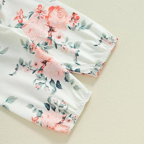 mlpeerw Newborn Baby Girl Clothes Outfits New To The Crew Bodysuit Romper Floral Pants Headband Hat Coming Home Outfit thumbnail 6