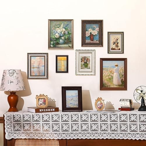 Qunclay 10 Pack Vintage Picture Frames Wall Ornate Antique, Classic Style | 8x10 5x7 4x6 Sizes, French Country Set for Gallery Wall, Bedroom Living Room Tabletop, Ornate Antique Design, No Photos thumbnail 2