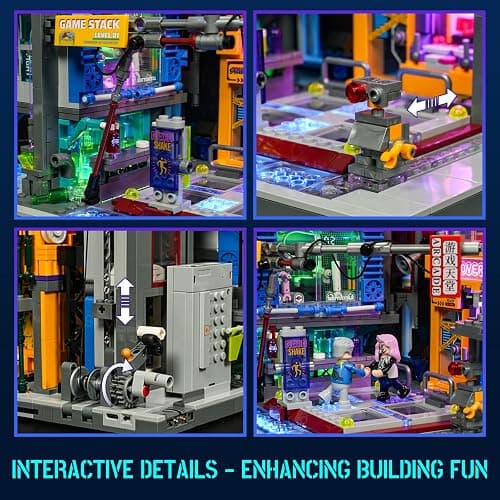 Lumibricks Cyberpunk Game Stack Lighting-Building-Bricks Set - Cyberpunk Neon City Future Gaming Room Street View Collection LED Light Model Set 2580 Pcs for Adults and Sci-fi Lovers thumbnail 6