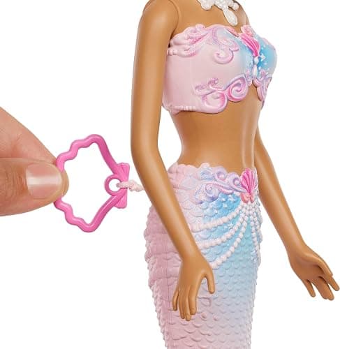 Barbie Bubble Sparkle Mermaid Doll with Bubble-Making Feature & Solution, Tray & Hairbrush, Plus Long, Color-Streaked Blonde Hair thumbnail 3