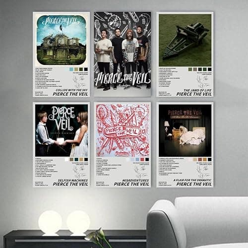 Oulores A Set Of 6 Pierce The Veil Poster（Unframed） Music Album Cover Signed Limited Edition Posters Canvas Posters 08x12inch(20x30cm) Style thumbnail 5