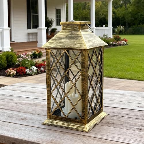 Solar Lantern Outdoor,Garden Hanging Lantern- PVC Waterproof 3 LED Flickering Flameless Candle Decorative Lights for Table,Outdoor,Party(1 Pack) thumbnail 5
