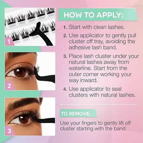 Ardell Press On Lashes Eyelash Extensions Naked Soft Volume – Pre-Glued Lash Clusters, Self Adhesive Eyelashes, No Glue Needed, DIY Lashes Clusters, 60 ct thumbnail 5
