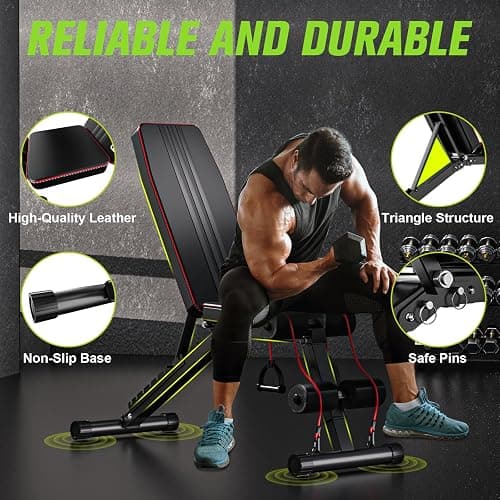 FitinOne Hantelbank Klappbar Verstellbar, Multifunktions Trainingsbank Schrägbank für Ganzkörper-workout, 6 in 1 Fitnessbank für zu Hause oder im Fitnessstudio, 300kg Gewichtskapazität thumbnail 5