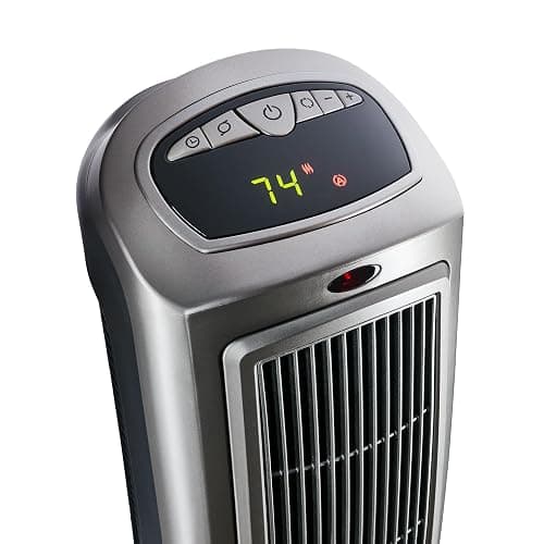 Lasko Oscillating Digital Ceramic Tower Heater for Home with Adjustable Thermostat, Timer and Remote Control, 23 Inches, 1500W, Silver, 755320, 8.5″L x 7.25″W x 23″H, Silver thumbnail 8