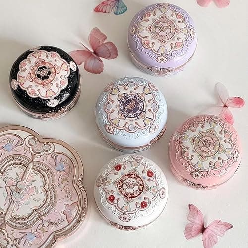 Flower Knows Butterfly Cloud Collar Rouge Box Highlighting & Blush Duo Powder,Nude+Peach Matte Finish Blush & Highlighter Palette,Buildable & Blendable Makeup for cheeks(01 Rouge Snow) thumbnail 9
