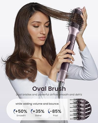 MESCOMB Dual Voltage Hair Dryer Brush - 5 in 1 Hair Styler for Travel | Drying, Curling, Straightening and Volumize with Auto-Wrap Curlers for Europe & Worldwide Use (100V–240V) Gift for Women thumbnail 5