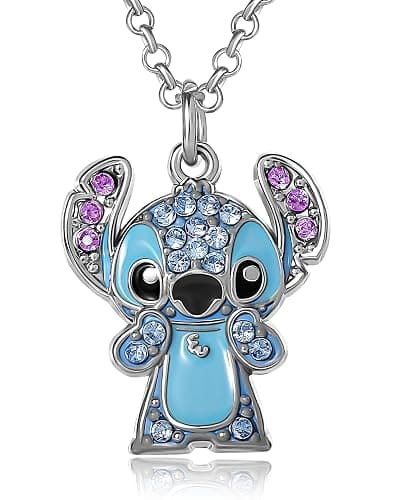 Disney Stitch Necklace for Women Official License, 16"+3" Fashion Pave Crystal Stitch Jewelry for Women - Image 1