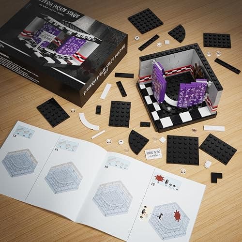 Five Nights Pirate Stage Pizzeria Cove Building Blocks Set, Monster Classic Horror Game Halloween Creative Festival Bricks Kit Toys Gifts Merch, Suitable for Fans Boys Girls Kids thumbnail 2