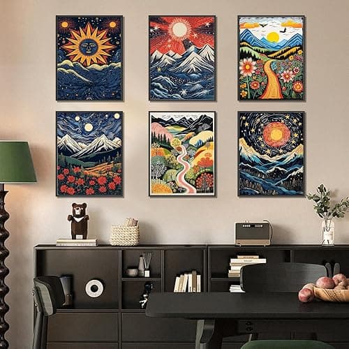 DOTSOPS Diamond Painting Kits Art Adults Painting Kit Crafts DIY 5D Diamond Art Packs Kits Full for Adults Beginner Home Wall Decoration Gift 11.8x15.7 Inches (6 Pack Landscape Abstract) thumbnail 5