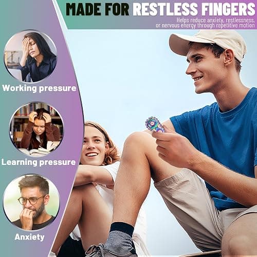 Christmas Stocking Stuffers for Teens Boys Metal Fidget Spinner Toys for Adults Figette Bike Chain Roller Cool Gadgets ADHD Anti Anxiety Stress Relief Items Figet Desk Offices EDC Sensory Gift for Men thumbnail 6