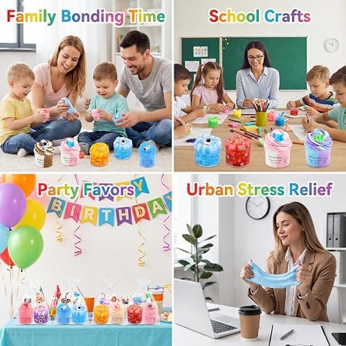 12 Pack Slime Kit, with 4 Butter Slime, 4 Jelly Cube Crunchy Slime and 4 Cloud Slime, Soft and Non-Sticky, DIY Stress Relief Toys for Girl and Boys, Birthday Gift, Party Favor, Classroom Reward thumbnail 9