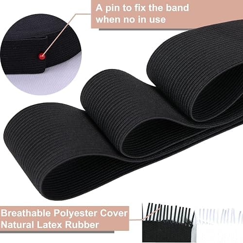 XKDOUS Elastic Band for Sewing, 0.75 Inch 16 Yards 2 Roll Knit Bands for Sewing Waistband and Pants Waist, High Elasticity(8 Yard White, 8 Yard Black) thumbnail 2