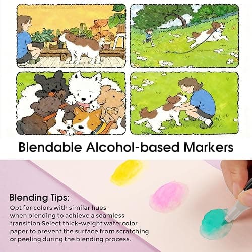 Set di 204 pennarelli permanenti ad alcool, a base di alcool, a doppia punta, per adulti, per pittura, colorazione, schizzi, evidenziazione, sottolineatura e disegno thumbnail 5
