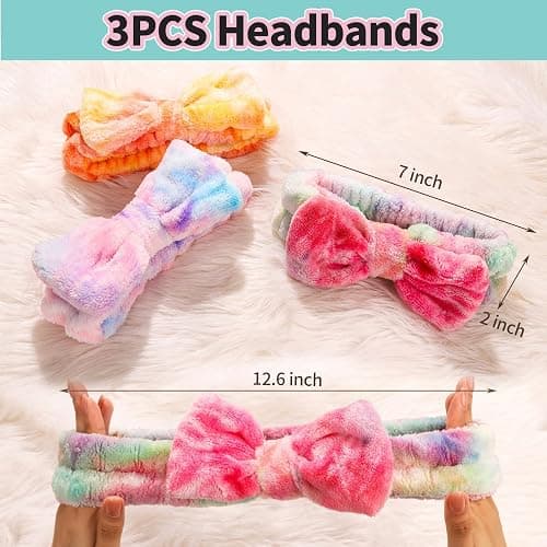 LEOBRO Spa Headband, Makeup and Skincare Headbands for Women, Headband for Washing Face, Face Wash Skin Care Make Up Headbands, with Hair Scrunchies, Christmas Gifts for Teens, Girls, Women thumbnail 2