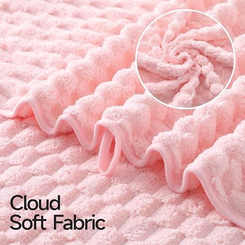 REDKISS 4 Pack Pink Microfiber Bath Towels - Extra Large Waffle Towels Set for Bathroom, Super Absorbent Towel Set of 4 Lagre, Quick Dry Bathroom Towel for Spa, Gym,Travel, Lint Free, Ultra Soft thumbnail 7