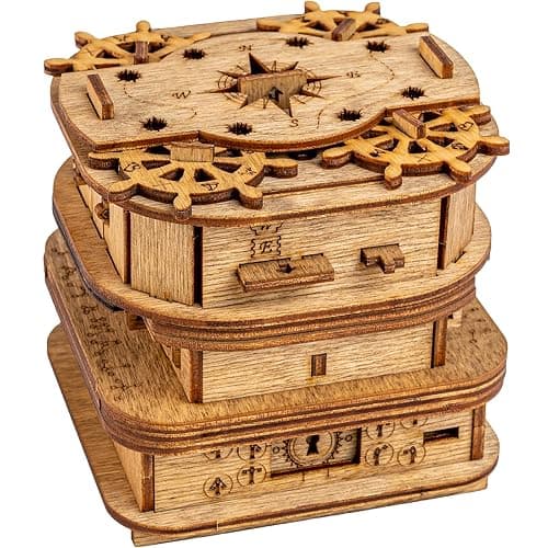 iDventure Cluebox - Davy Jones Locker - Escape Room Puzzle Box - 3D Wooden Puzzle for Adults - Brain Teaser - Birthday Gift for Men - Money Box - Image 1