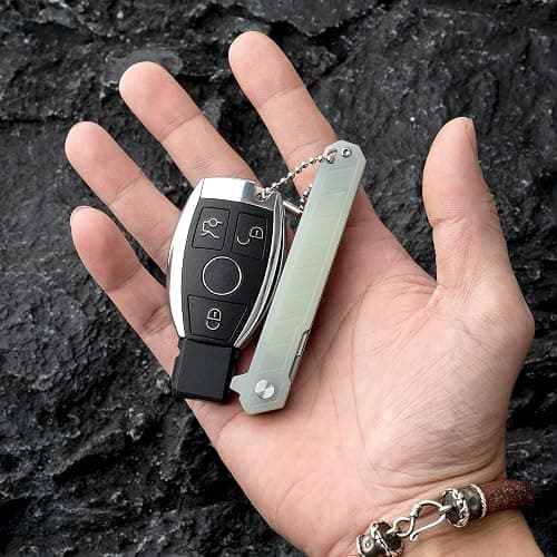 OLITANS G046 Mecha Mini Slim Folding Scalpel with 5pcs #24 and 5pcs #60 G13 Handle with Liner Lock, Utility EDC Pocket Knife with Back Clip（Jade Color） thumbnail 2