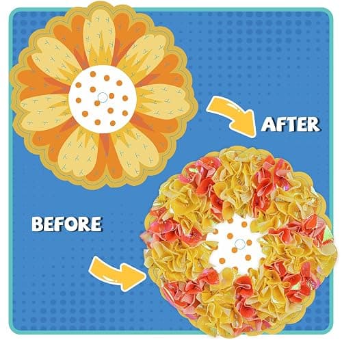 ATFUNSHOP 8 Packs Poke in Crafts Art Kits Flower Bouquets, Mess Free Kids' Paper Craft Kits Activity, 4 5 6 7 8 9 Years Old Girls Birthday Gifts thumbnail 2