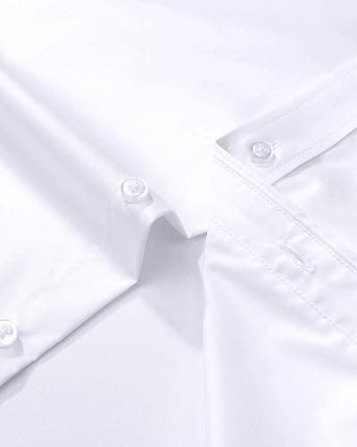 Alimens & Gentle Men's Dress Shirts Long Sleeve Wrinkle-Free Stretch Shirts Solid Formal Button Down Shirt with Pocket thumbnail 4