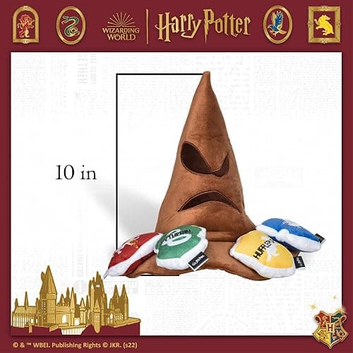 Harry Potter House Sorting Hat Burrow Pet Toy | Dog Toy Sorting Hat with House Plush Removable Parts | Sorting Hat Burrow Toy for Dogs | Crinkle Dog Toy, Dog Chew Toys thumbnail 5