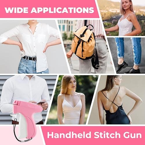 Stitch Gun for Clothes - Handheld Stitch Gun Quick Clothing Fixer - Tagging Gun - Includes 6 Needle, 1000 Black Fasteners & 1002 White Fasteners thumbnail 2