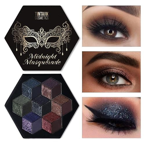 Black Smokey Eyeshadow Palette, Midnight Masquerade 21 Colors – Spectrum of Black Matte Shimmer Glitter Eye Shadow for Halloween Goth Makeup, Highly Pigmented, Talc Free - Image 1