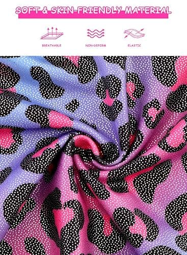 XiaoMoSha Girls Three-Piece Gymnastics Leotards Set Sleeveless Leotards with Shorts and Hairband Sparkly Gradient Color Ballet Dance Unitards Gymnastics Outfits for Kids 3-12 Years thumbnail 4