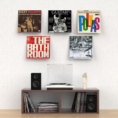 ILYXY Clear Acrylic Vinyl Record Holder – 8 Pack 12-Inch Wall Mount Shelves, Album Display Frames for LP Records, Decorative Rack for Collectors & Vinyl Lovers thumbnail 4