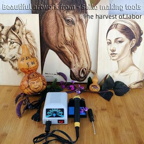 FIRElood LH20 Wood Burning Kit,Wood Burning Tool, Adjustable Temperature Wood Burner Kit,professional wood burning kit for Adults Beginners Craft,pyrography pen Comes With 30Pyrography Wire Tips thumbnail 2