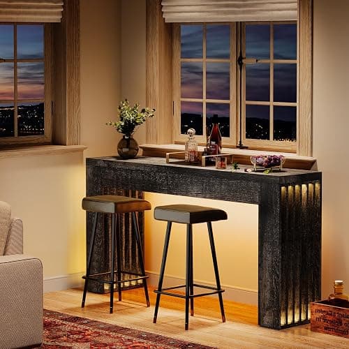 Tribesigns 59-Inch Long Wooden Console Sofa Table Behind The Couch with Vertical Slat Legs for Entrance, Hallway, Entryway, Living Room (Rustic Grey) thumbnail 4
