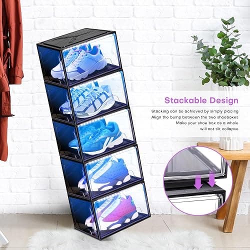 Oltraman LED Smart Shoe Boxes Display Case, Stackable Storage Organizers thumbnail 7