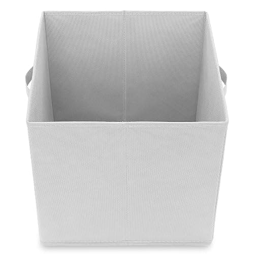 Casafield Set of 6 Collapsible Fabric Cube Storage Bins, White - 13" Foldable Cloth Baskets for Shelves, Cubby Organizers & More thumbnail 6
