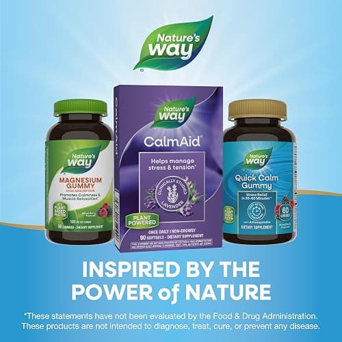 Nature's Way CalmAid, Helps Manage Stress and Tension*, Clinically Studied Lavender, Non-Drowsy, 90 Softgels thumbnail 6