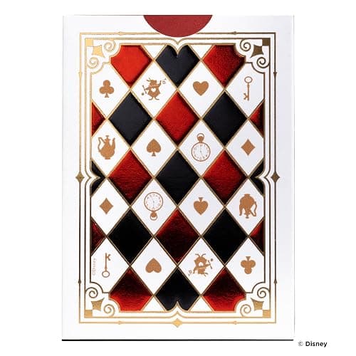 Disney Alice in Wonderland Inspired Playing Cards 1 Deck by Bicycle | Custom court cards with Alice Mad Hatter Cheshire Cat and Queen of Hearts, Checkered back design, Air Cushion Finish thumbnail 4