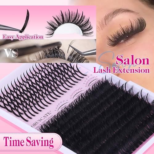 Lash Clusters Kit 100D Long Lash Spikes Lash Extension Kit Thick Eyelash Clusters Volume Individual Lashes Kit Mega Cluster Eyelash Extensions Strip Lashes DIY Spiky Lash Bond and Seal by CORUSCATE thumbnail 2