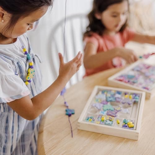 Melissa & Doug Wooden Bead Kits, Set of 2, Sweet Hearts and Butterfly Friends (Arts & Crafts, Easy to Use, Handy Wooden Tray, 120 Wooden Beads & 5 Color Cords) - English Only Packaging thumbnail 6