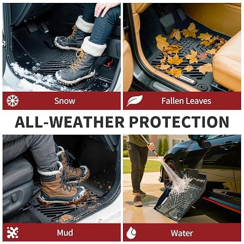 YITAMOTOR Floor Mats Fit for 2007-2013 Chevrolet Silverado/GMC Sierra 1500&2007-2014 Silverado/Sierra 2500 HD/3500 HD Crew Cab, TPE All Weather Floor Liners, 1st & 2nd Row Mats Set Accessories, Black thumbnail 8