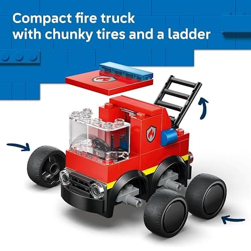 LEGO City Rides – Fire Truck Building Toy for Kids - Emergency Pretend Play for Boys & Girls, Ages 5+ - Toy Truck W/Raisable Ladder & Firefighter Junior Minifigure - Gift Idea for Birthdays - 60482 thumbnail 3